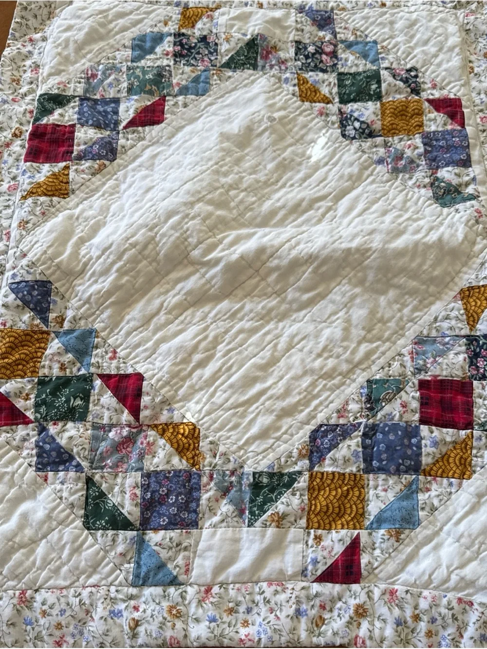 VTG Textile Lot 7 Quilt Crochet Embroidery Table Linens Cottagecore Granny Chic
